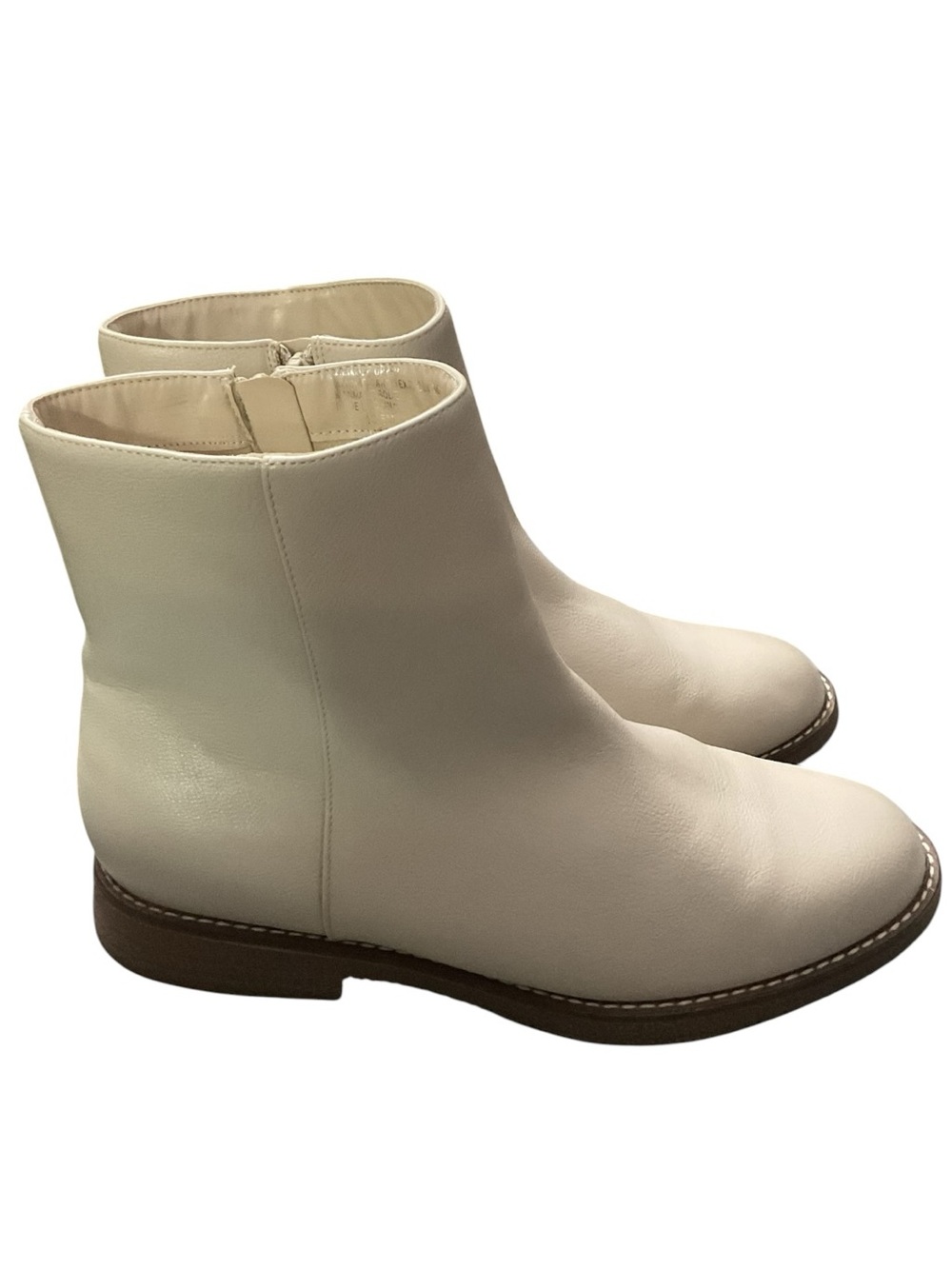 LOFT Cream Mid-Calf Heeled Leather Boots - Picture 2 of 7